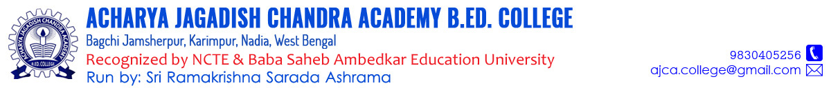 Acharya Jagadish Chandra Academy B.Ed. College | Recognised by NCTE and Affiliated to the W.B.U.T.T.E.P.A. Logo
